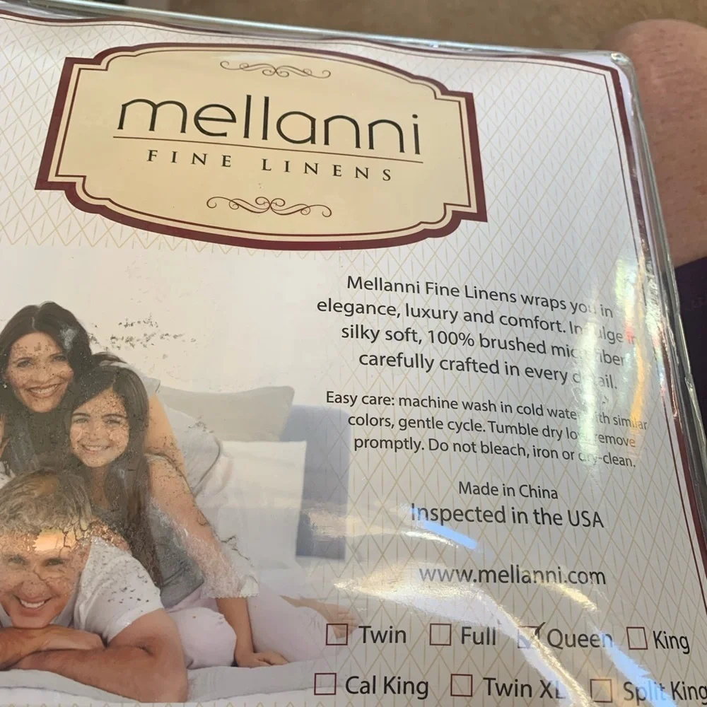Mellanni Queen Size Sheet Set White Brushed Microfiber Deep Pockets NEW